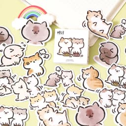 45 pcs/box Cute naughty cat Decorative Stationery Planner Stickers Scrapbooking DIY Diary Album Stick Lable