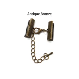 10 Sets Ribbon Leather Cord End Fastener Clasps With Chains Lobster Clasps Connectors For Bracelet Diy Jewelry Making Findings