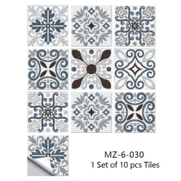 10/15/20cm Mandala Style Matte Surface Tile Sticker Peel & Stick Decoration Film For Tiles /Ground in Kitchen Wardrobe Wallpaper