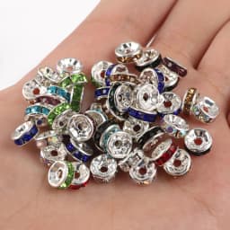 50pcs Brass Crystal Rhinestone Spacer Beads 4/6/8mm Gold Silver AB Color Rondelle Jewelry Makings Findings Bracelet Accessories