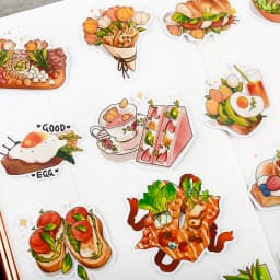 22pcs Cute Photograph By Hand Cute Hand-painted Ins Sticker Mobile Phone Diy Photo Album Beautiful Food Decoration