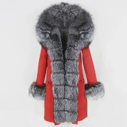 OFTBUY X-long Parka Waterproof Outerwear Real Fur Coat Winter Jacket Women Natural Fox Fur Hood Luxury Outerwear Detachable New