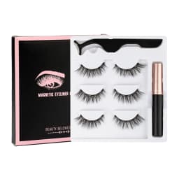 Magnetic Mink Eyelashes 2/3/5/10 Pairs Soft False Eyelashes Natural Magnetic Mink Lashes Liquid Eyeliner Tweezer Sets Makeup Hot