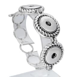 Wholesale 18mm Snap Bracelets High Quality Metal Silver Color Snap Button Bracelet Bangle Adjustable Chain Bracelets