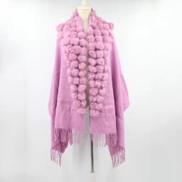 20 Colors Triangle Real Rabbit Fur Ball Shawl Wraps Winter Women Cashmere Tassel Cape Pompon Cloak Lady Mum Gift Casaco Feminino