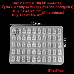 Cartoon Bear Silicone Mold Gummy Bear Shape Mould Epoxy Resin Jewelry Making Crafts Tool for Earrings Necklace Keychain Pendants