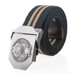 SupSindy New Canvas Belt 3D Soviet National Emblem Metal Buckle Jeans Belts for Men CCCP Army Military Tactical Belts Male Strap
