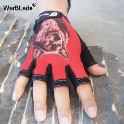 Men's Half Finger Gloves Wolf Pattern Sports Tactical Gloves Slip-resistant Antiskid Cycling Bike Gym Fitness Semi-finger Gloves