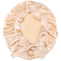 SuyaDream 100% Mulberry Silk Sleep Cap for Women Hair Care Natural 19 Momme Silk Night Bonnet with Adjustable Ribbons