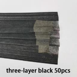 50Pcs Disposable Dust Mask Black Mouth Protection Face Mask Filter Pollen Respirator For Personal 3/2/1 Layer Protective Mask