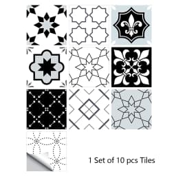 10/15/20cm Mandala Style Matte Surface Tile Sticker Peel & Stick Decoration Film For Tiles /Ground in Kitchen Wardrobe Wallpaper