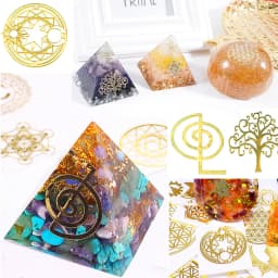Mix 10pc New Tower Pattern Metal Copper Stickers Energy For DIY Resin Silicone Making Mould Craft Jewelry Tool Jewelry Making