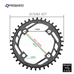Prowheel MTB Chainring 104BCD Bicycle Steel Chainwheel 32T 34T 36T 38T 40T Mountain Bike Crown Narrow Wide Round Sprocket