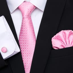 Hot Sale 7.5 cm Tie Pocket Squares Cufflink Set Necktie Pink Purple Hombre Printed Formal Clothing Accessories Fit Party
