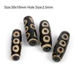 1/2pcs Prayer Mala Tibetan Mystical Dzi 3 Green Eyes Oval Agates Beads For Jewelry Making DIY Bracelet Necklace Charms Findings