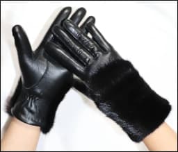 High-end Women's Colored Fox Fur Gloves Touch Screen Natural Leather Sheepskin Cycling Driving Winter Warm Plush Thick Mink Fur