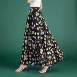 Female Summer Elegant Plus Size 4XL 5XL 6XL Fashion Polka Dot Black Chiffon Long Maxi Ladies Skirts for Womens