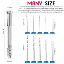 Mini Hand Resin Drill Pin Vise Drill Set Professional Quality Swivel Head Pin Vise Set for Epoxy Resin Jewelry Making DIY