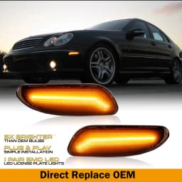 2pcs For Mercedes W203 C-Class C CLASS C230 C240 C280 C32 AMG C320 C350 Sedan Front Side Marker Parking Lights/Turn Signal Light