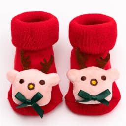 Lawadka 0-3T Winter Thick Infant Socks for Girls Boys Kids Christmas New Year's Socks Anti Slip Cotton Short Socks for Newborns