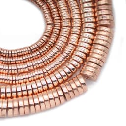 Charm Hematite Natural Stone Rose Gold Color Flat Round COINS Loose Spacer Beads For Jewelry Making Diy Accessories 3/4/6/8mm