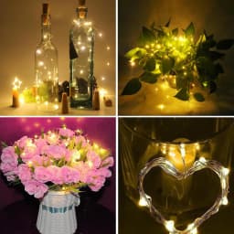10PCS 2M 20LED Wine Bottle Cork String Light AAA Powered Copper Wire Bottle Stopper Garland Light DIY Wedding Party Light