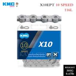 KMC 10 Speed MTB Road Bike Chain X10 X10EL X10SL 10V Bicycle Chains Extra Light Gold Silver Race Rustproof Chain 116/118 Links