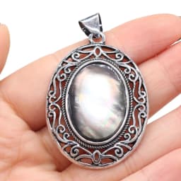 Natural Gem Stone Hollow Alloy Oval Pendant Amethysts Tiger Eye Charms for Jewelry Making DIY Necklace Accessories Gift 33x45mm