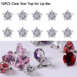 10PCS Surgical Steel Internally Threaded Lip Bar 16G Zircon Top Component For Labret Prong Zircon Ear Tragus Helix Ear Piercing