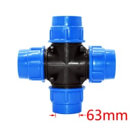 20/25/32/40/50/63mm Pe Pipe Cross Connector 4-Way Plastic Water Pipe Water Splitter 1/2 3/4 1 1.5 2 Inch Pipeline Coupler 1Pcs