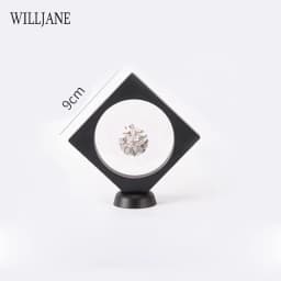 Gem Stones Ring Display Holder Transparent PE Film Jewelry Presentation Box Bracelet Pendant Frame Dustproof Stand 3D Suspension
