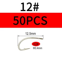 Vampfly 50PCS/100PCS Scud Midge Nymph Caddis Fly Tying Hooks Dry Fly /Wet Fly Hook Bronze Color For Tying Fresh Water Flies