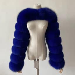 BEIZIRU Women's Real Fur Coat Silver Fox Red Fox Two Sleeve 60CM Length Naked Fashion