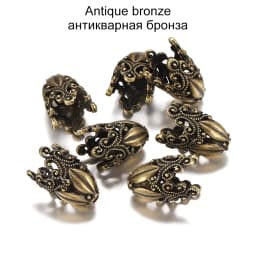 2 Pcs/set Gold Alloy Hollow Flower Beads Caps End Cap Connectors For Necklace Earrings DIY Jewelry Making Components Supplies