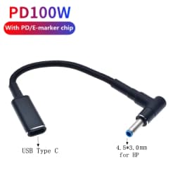 100W Type C Plug Converter USB Type C Female to Universal Laptop Adapter Connector Jack USB C 100W PD Fast Charging Cable Cord
