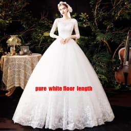 Boat Neck Wedding Gown With Train 2026 Three Quarter Sleeve Lace Up Bridal Ball Gown Robe De Mariee Vestido De Noiva Customized