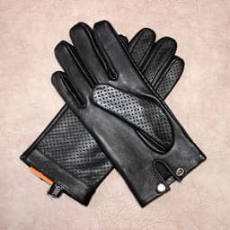 Men's Summer Leather Driving Gloves Touch Screen Compatible Breathable Thin Sheepskin Motorcycle Riding Driver Gloves New E