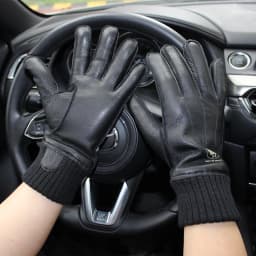 New style touch screen men's deerskin gloves high-quality genuine leather with fleece lining driving pilot gloves