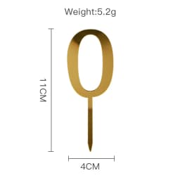 New 0-9 Number Happy Birthday Cake Topper Golden Acrylic Wedding Cake Topper Adorn For Kids Birthday Party Holiday Cake Supplies