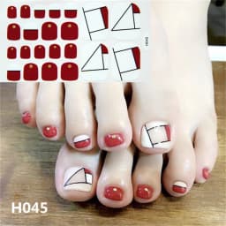 22Tips/Sheet Nail Sticker Adhesive Toenail Art Polish Tips French Glitter Sequins Nail Wraps Strips Easy Toenail Sticker