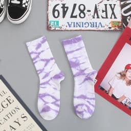 Autumn And Winter New Products Tie-dye Socks Women's Cotton Tube Socks Korean Personality Street Sports Style Basketball Socks