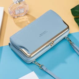 Women Mini Shoulder Bag Soft PU Leather Small Purse Long Money Wallet Mobile Phone Multifunction Credit Card Holder For Girls
