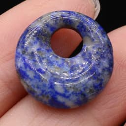 2Pcs Natural Stone Pendants Round Lapis lazuli BIg Hole India Agates Charms for Jewelry Necklace Earring Accessories 18mm