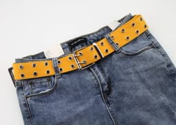 7 Colors! 105cm Solid Canvas Double Row Hole Belt for Men Women Punk Style Waistband for Jeans Pants Trousers 2020 New belt gift