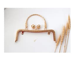 K616 Buds head spot drill hasp clasp 21CM handle purse frame gold black DIY Kiss lock bag coin purse Hardware accessories