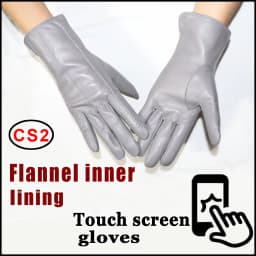 Genuine Sheepskin Gloves Women's Winter Warm Thickened Thin Touch Screen Leather Gloves Outdoor Riding High-end Fashion New 2026