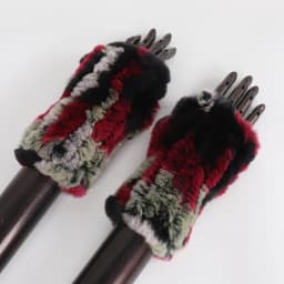 New Women 100% Real Genuine Knitted Rex Rabbit Fur Mittens Winter Warm Lady Real Fur Fingerless Gloves Handmade Knit Fur Mitten