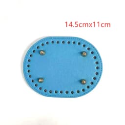 New 14.5*11cm Diy Hand-Woven Bag Hardware Accessor Cross Pattern Pu Oval Bag Bottom Women'S Bag Accessories For Handbags