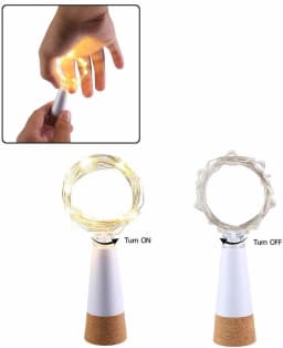 2m 20 LED Cork Bottle Fairy Light USB Rechargeable Indoor Decoration String Lamp for Bar Bedroom Home Party Wedding Christmas