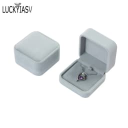 1 PC High Quality Storage Presentation Necklace Pendant Jewelry Box Velvet Case Earrings Plastic Display Box 12 Colors